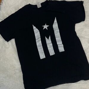 Black T-Shirt with White Graphic